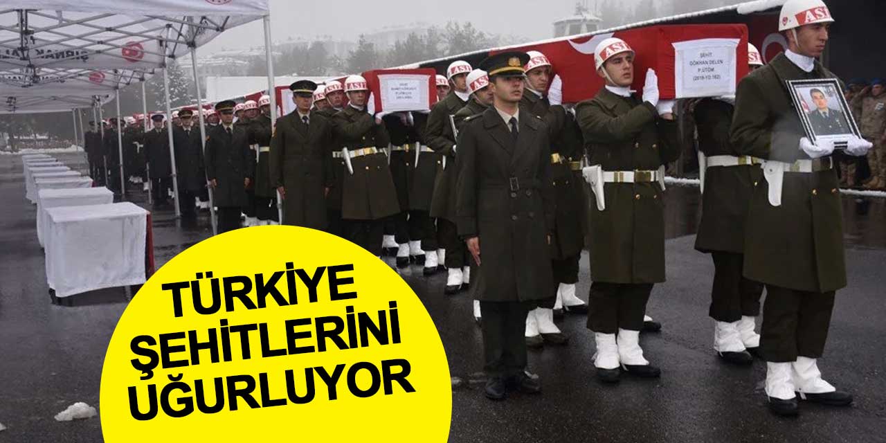 Şehitlerin naaşları memleketlerine uğurlandı