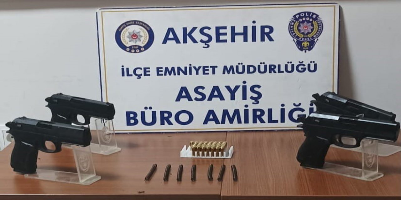 Akşehir'de fason silah operasyonu: 4 gözaltı