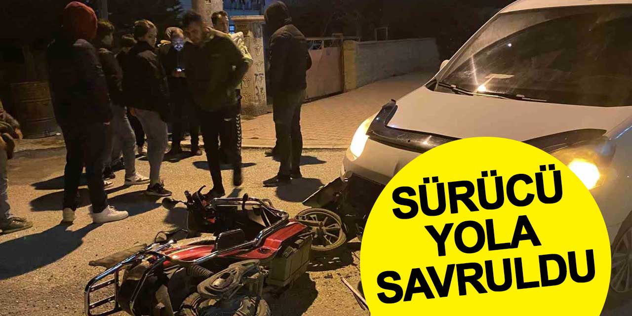 Hafif ticari araç elektrikli bisiklete çarptı: 1 yaralı