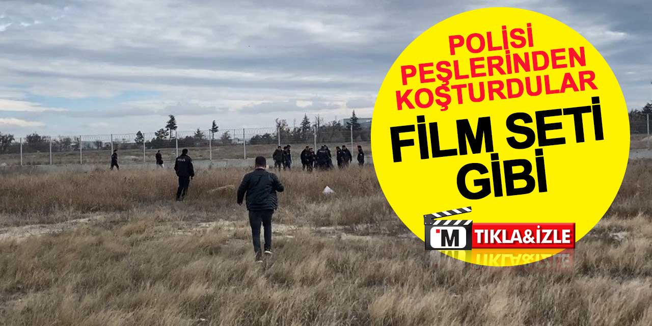 Boş arazideki polis kovalamacası film setini aratmadı