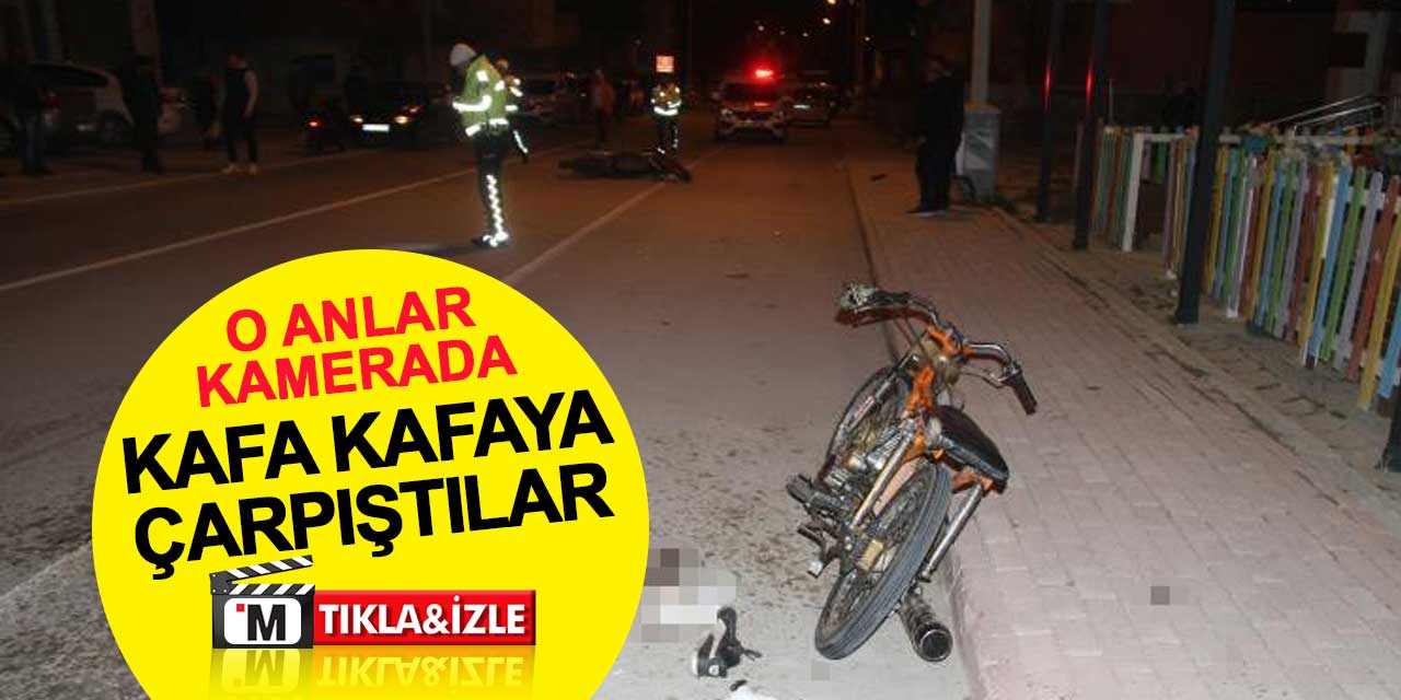 Motosikletleri kafa kafaya çarpıştı: O anlar güvenlik kamerasında