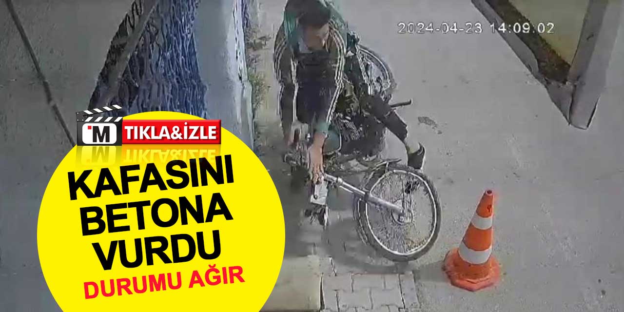 Kaza anı kamerada: Kafasını betona vurdu, durumu ağır