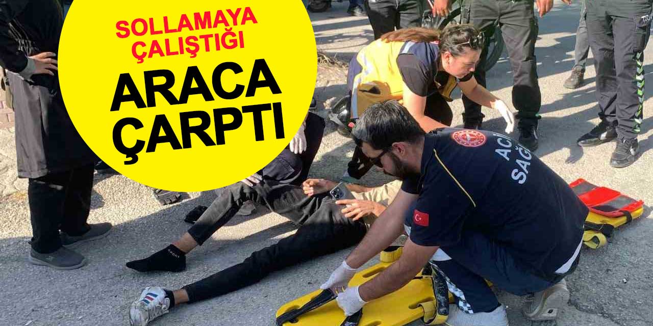 Sollamaya çalıştığı otomobile çarptı
