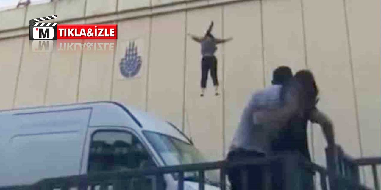 18 yaşındaki kızın metrelerce yükseklikten atladığı anlar kamerada