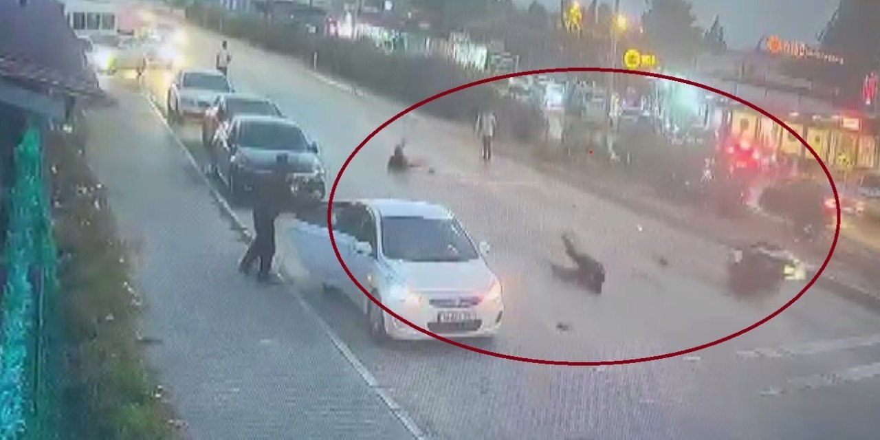 Çarptığı yayaları böyle havaya uçurdu