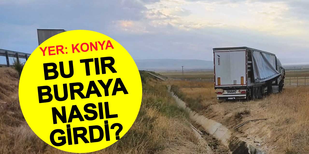 Bu tır buraya nasıl girdi? Maraş'a gidiyordu Konya'da tarlaya saplandı
