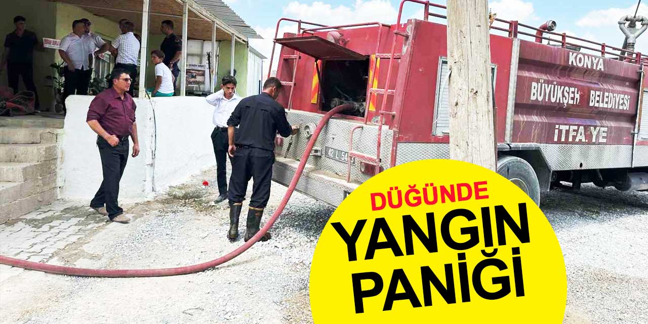 Karapınar'da düğünde panik: Oğlan evi yangın yerine döndü