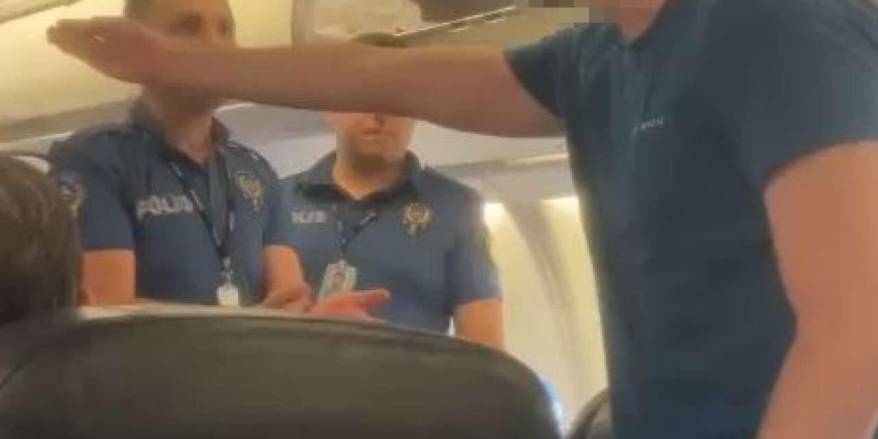 10 bin TL'ye bilet aldığını söyleyerek uçakta bağırmaya başladı