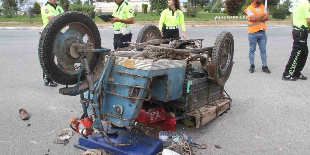 Devrilen üç tekerli motosikletin sürücüsü hayatını kaybetti