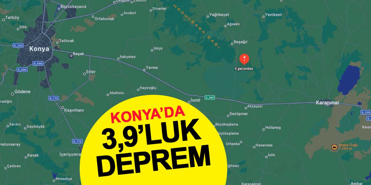 Karapınar'da 3,9'luk deprem! Konya merkeze 70 kilometre