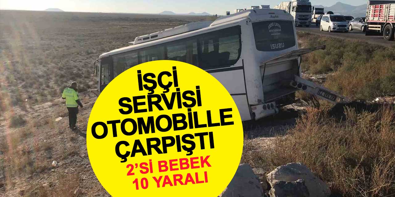 Ereğli'de İşçi Servisi ile Otomobil Çarpıştı: 2'si bebek, 10 Yaralı