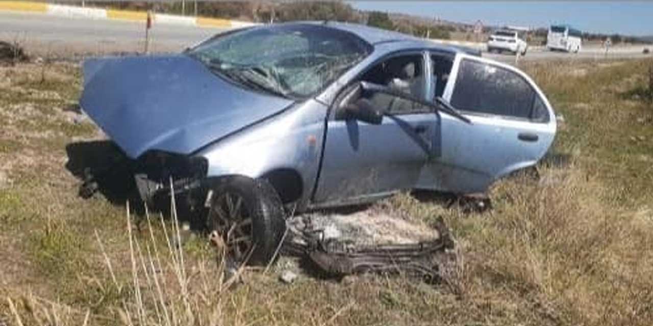 Yoldan çıkıp taklalar attı, sürücü yaralı kurtuldu