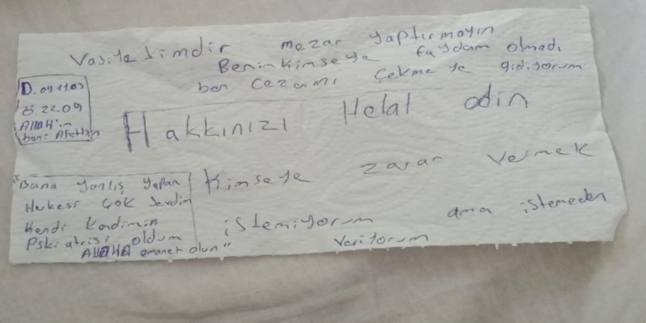 Peçeteye vasiyetini yazan gencin cansız bedeni bulundu