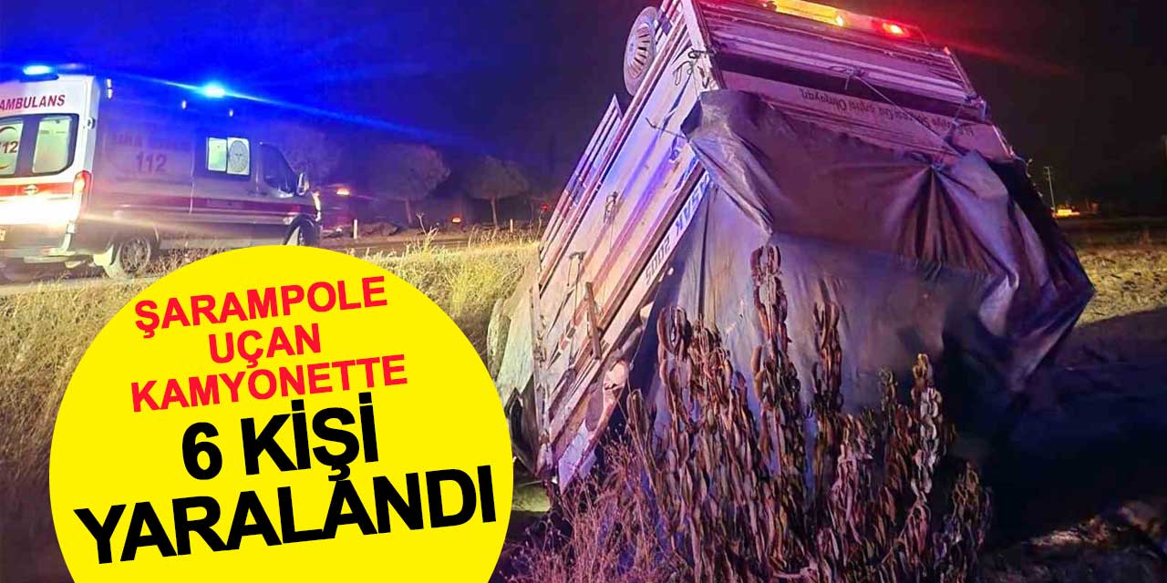 Akşehir Altuntaş'ta kamyonet şarampole uçtu: 6 yaralı