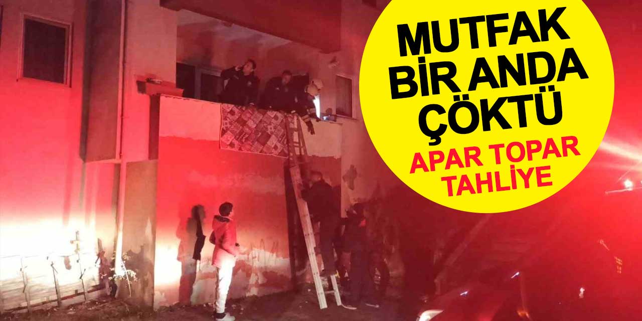 Konya'da yıkım kararı verilen binada çökme: Apartman sakinleri gece tahliye edildi
