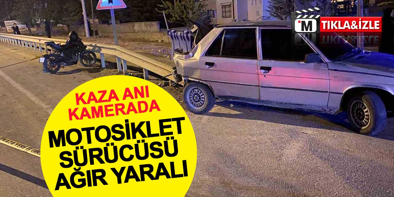 Motosiklet otomobile çarptı, ağır yaralı sürücü Konya'ya sevk edildi