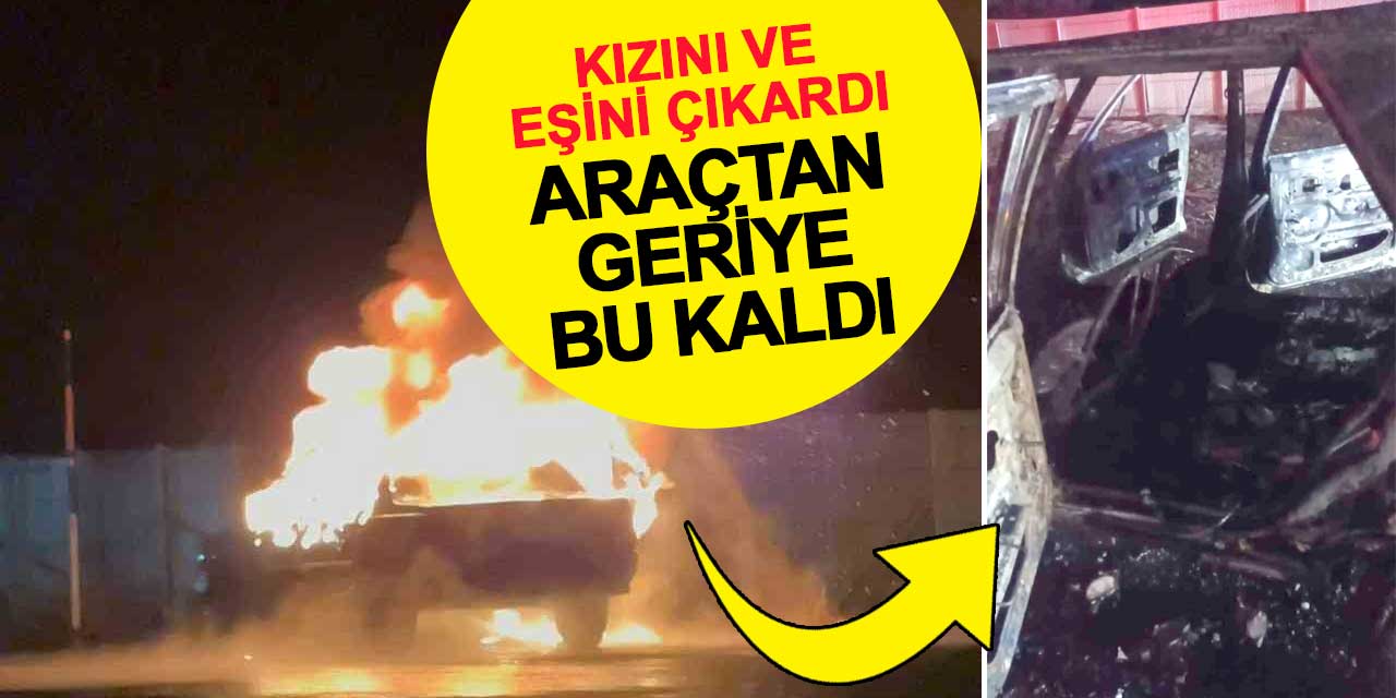 Konya’da seyir halindeki otomobil alev alev yandı
