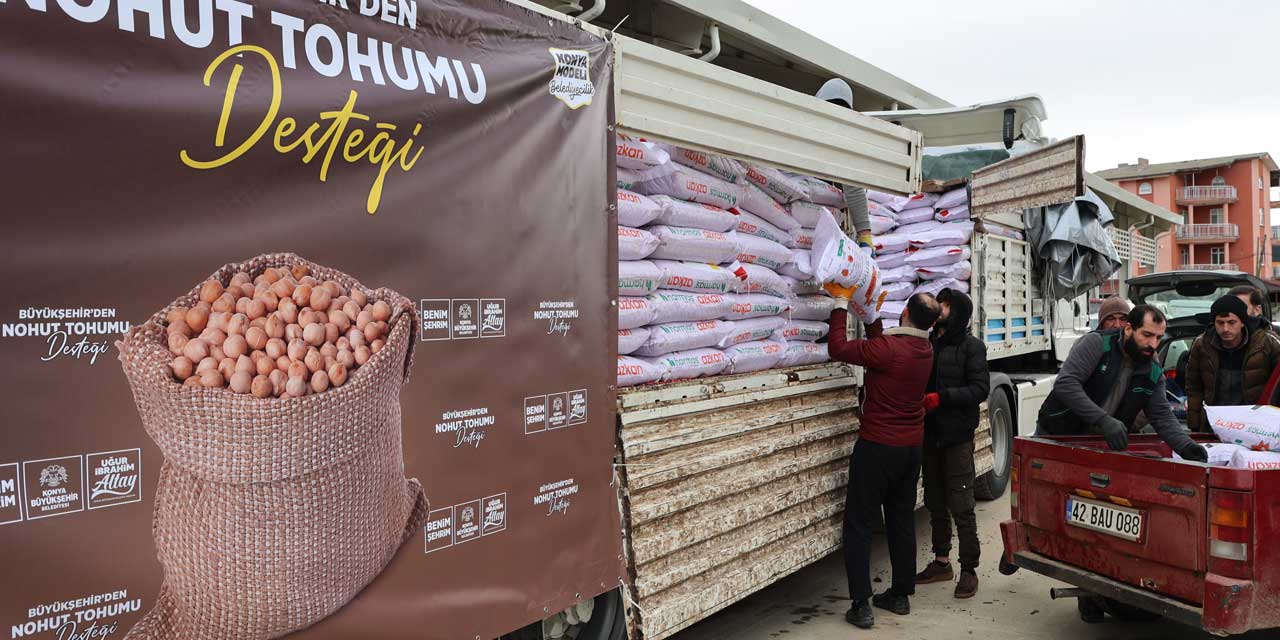 Konya su bahanesini ortadan kaldırıp nohut tohumu dağıttı