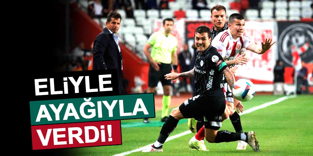 Konyaspor eliyle ayağıyla verdi maçı