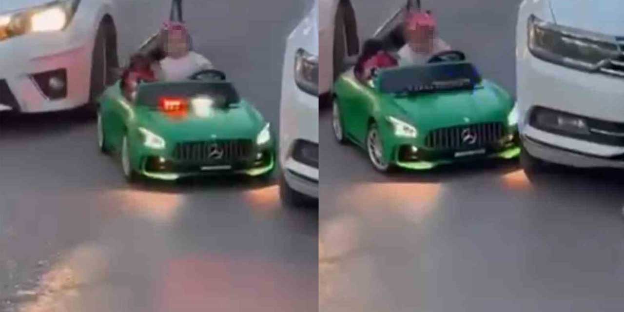 Akülü araçla trafiğe çıkan çocuğa otomobil çarptı
