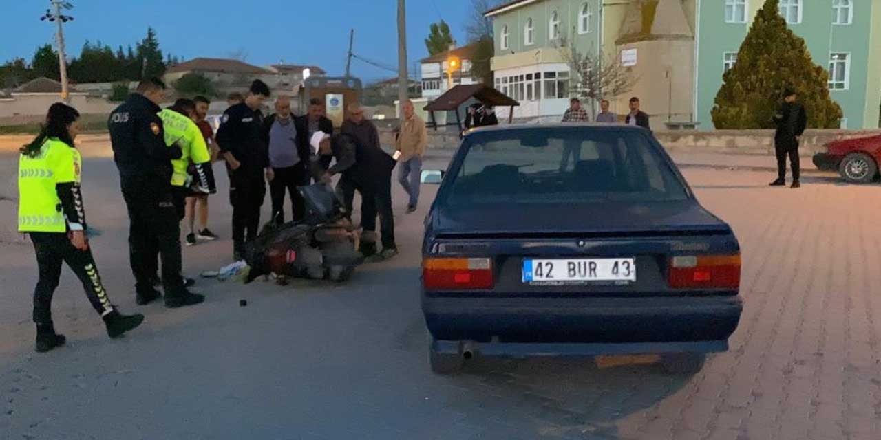 Kulu’da otomobille çarpılan motosikletli yaralandı