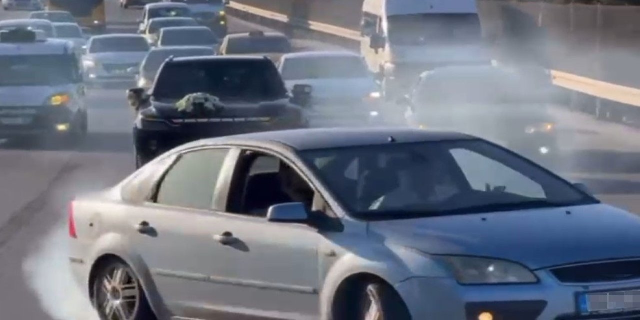 Düğün konvoyunu dumana boğan sürücüye 46 bin TL ceza