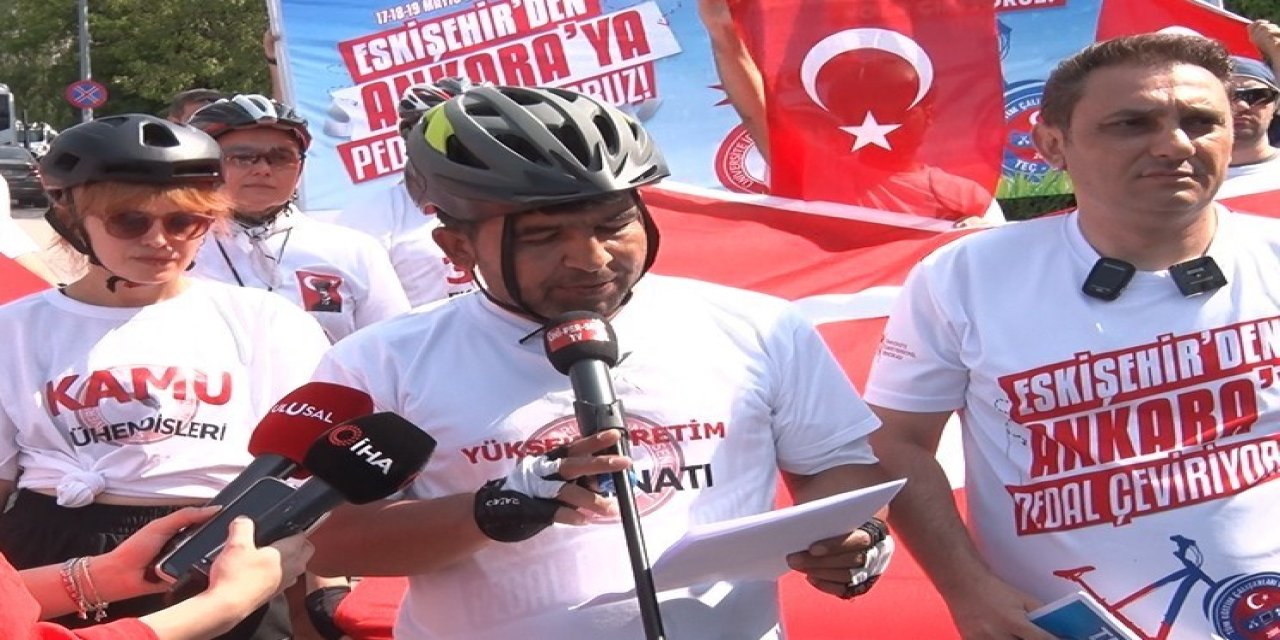 Hakları için Ankara'ya kadar pedal çevirdiler
