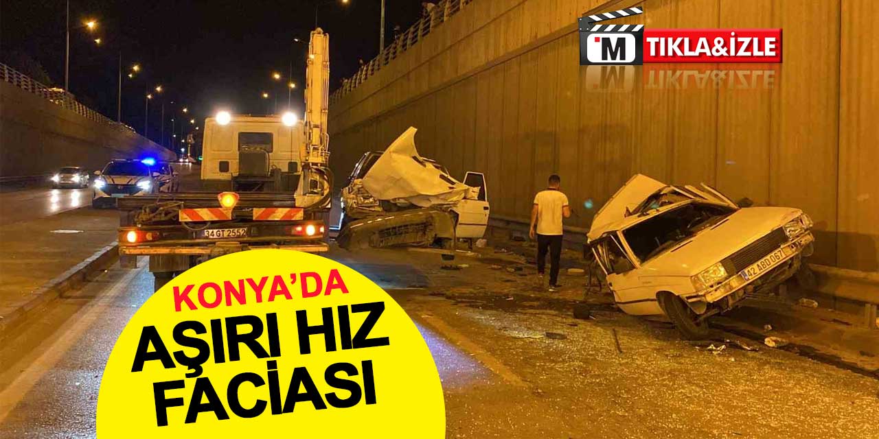 Konya’da Aşırı Hız Faciası: Karşı Şeride Geçen Otomobil 2 Araca Çarptı