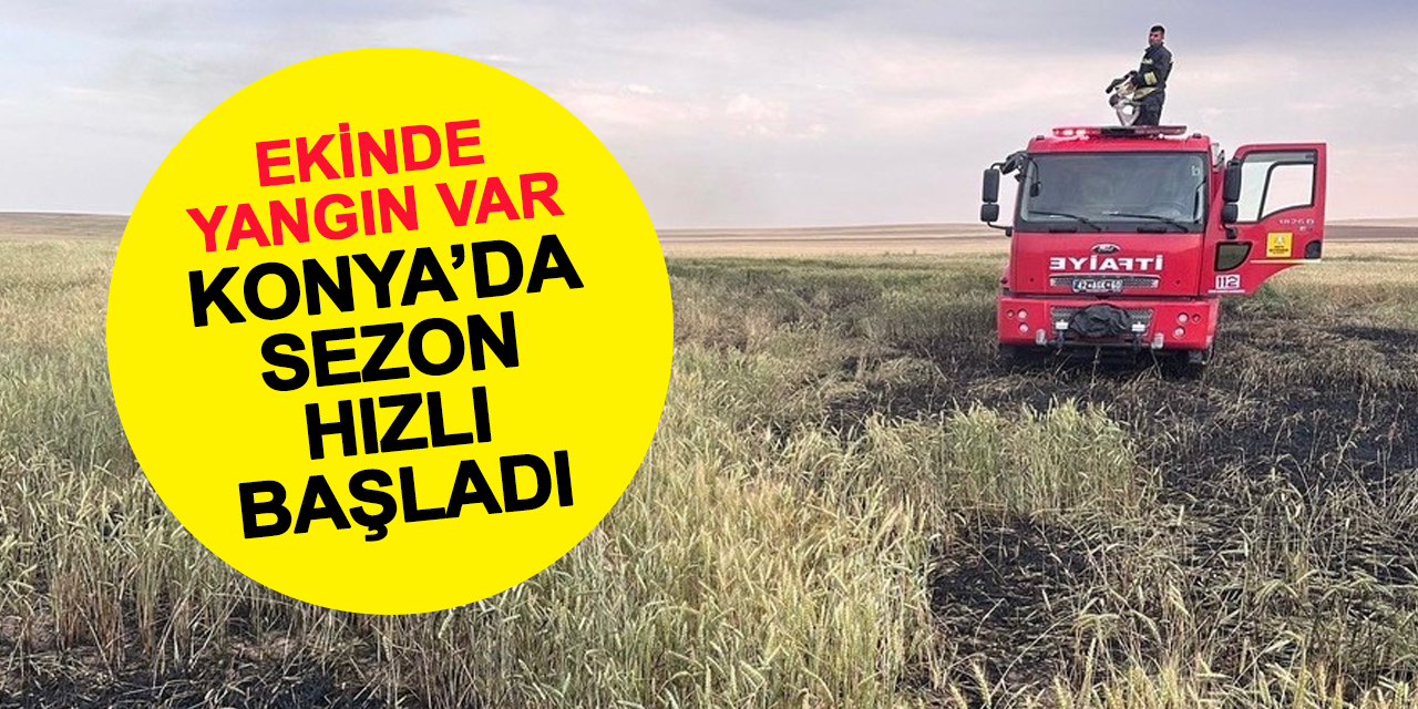 Konya'da sezon erken açıldı! Ekili arazi yandı ekipler hızla söndürdü