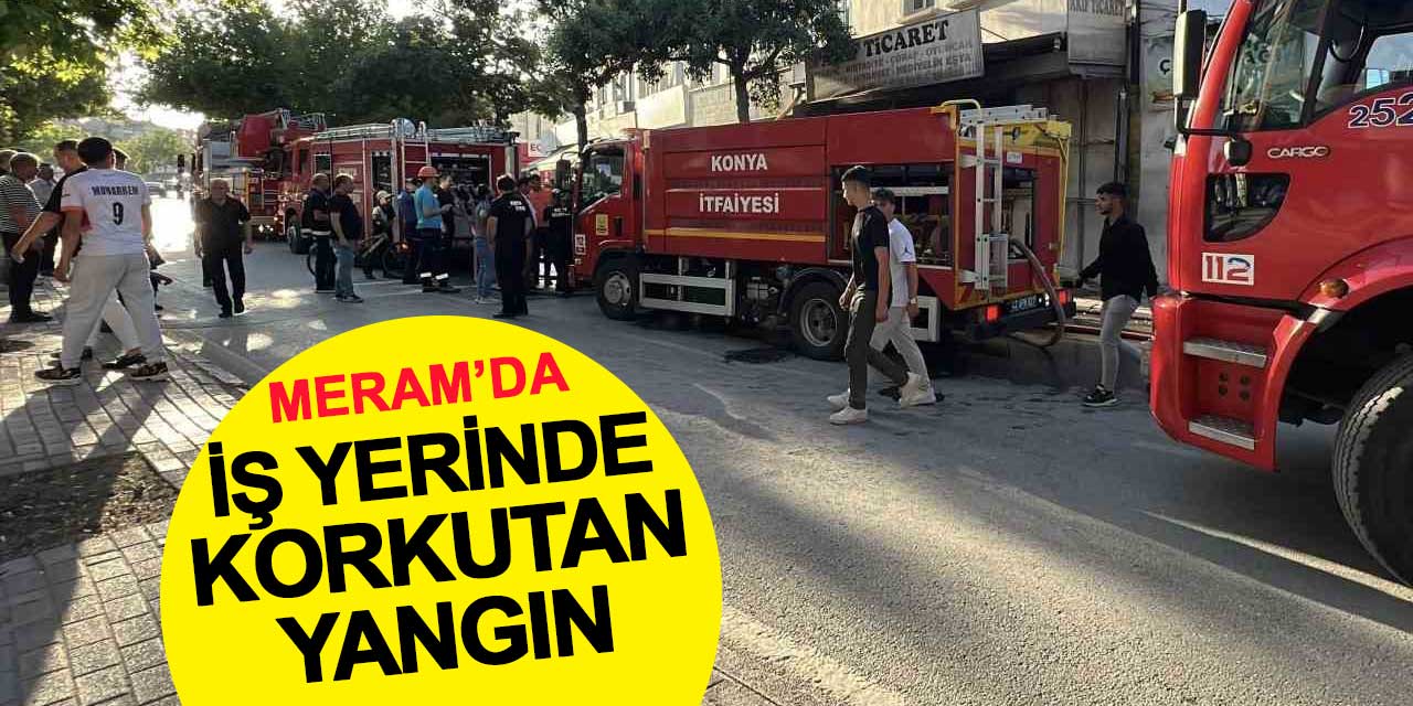 Meram’da Kırtasiye Dükkanında Korkutan Yangın