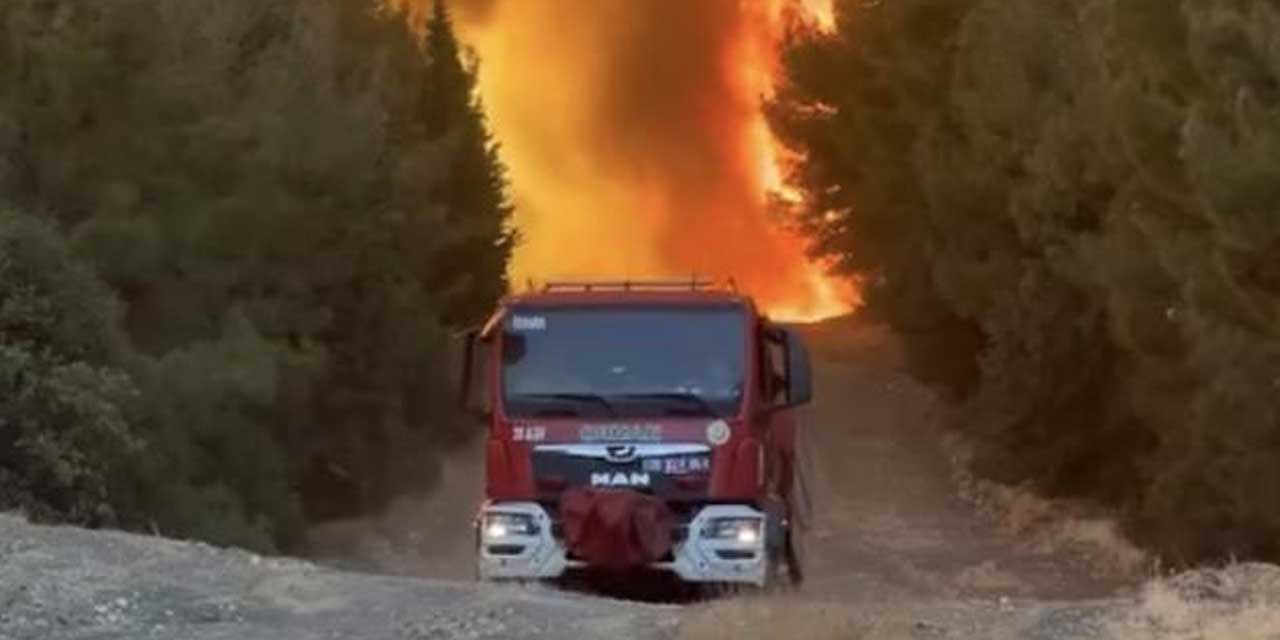 Foça’da yangın devam ediyor