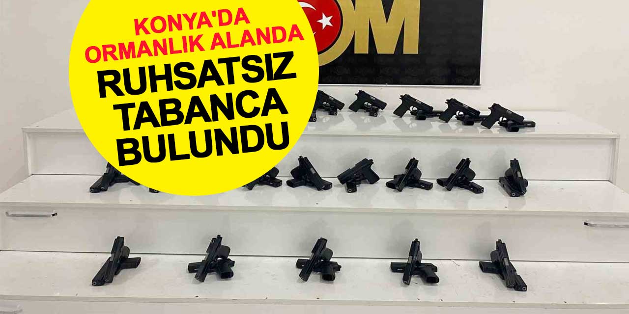 Konya'da Ormanlık Alanda 50 Ruhsatsız Tabanca Ele Geçirildi