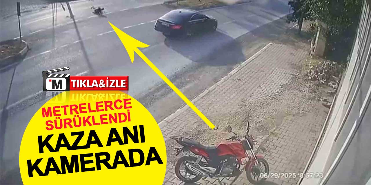 Beyşehir'deki motosiklet kazası kamerada: Sürücü metrelerce sürüklendi