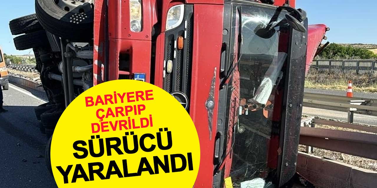 Konya’da Kamyon Devrildi: Sürücü Yaralandı