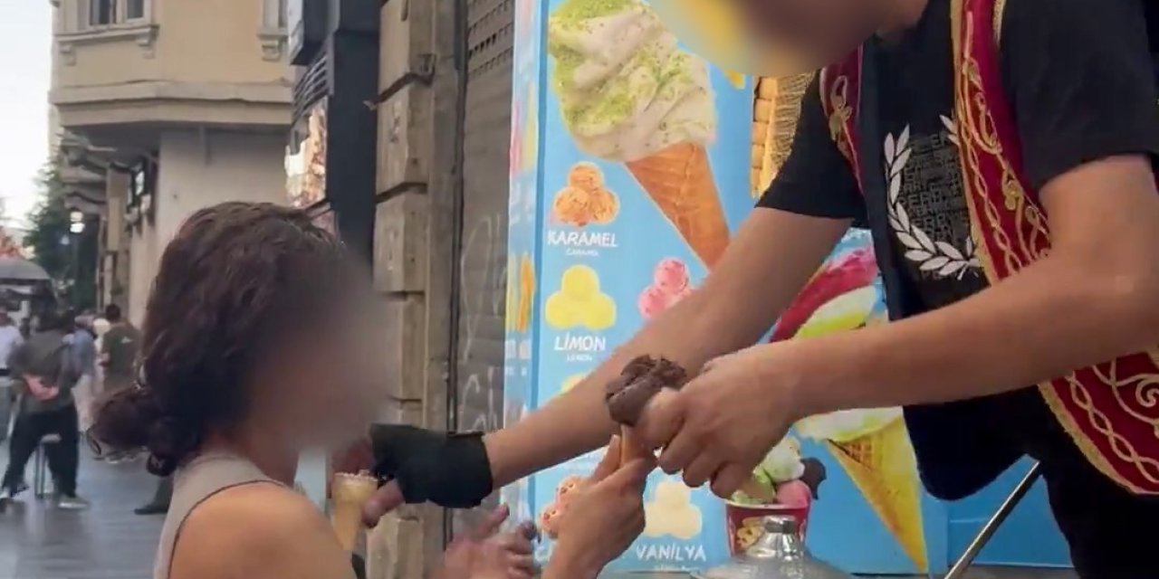 Külah oyunuyla kadını rahatsız etti: Dondurmacı mühürlendi