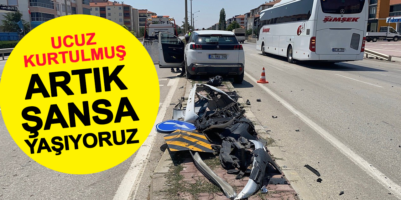 Konya'da kaza: Sürücü ucuz kurtuldu