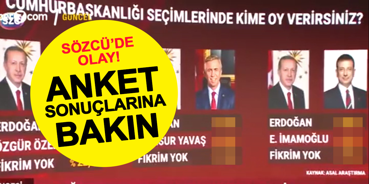 Sözcü TV’deki Seçim Anketi Sosyal Medyada Gündem Oldu: Erdoğan Tüm Rakiplerini Geride Bıraktı