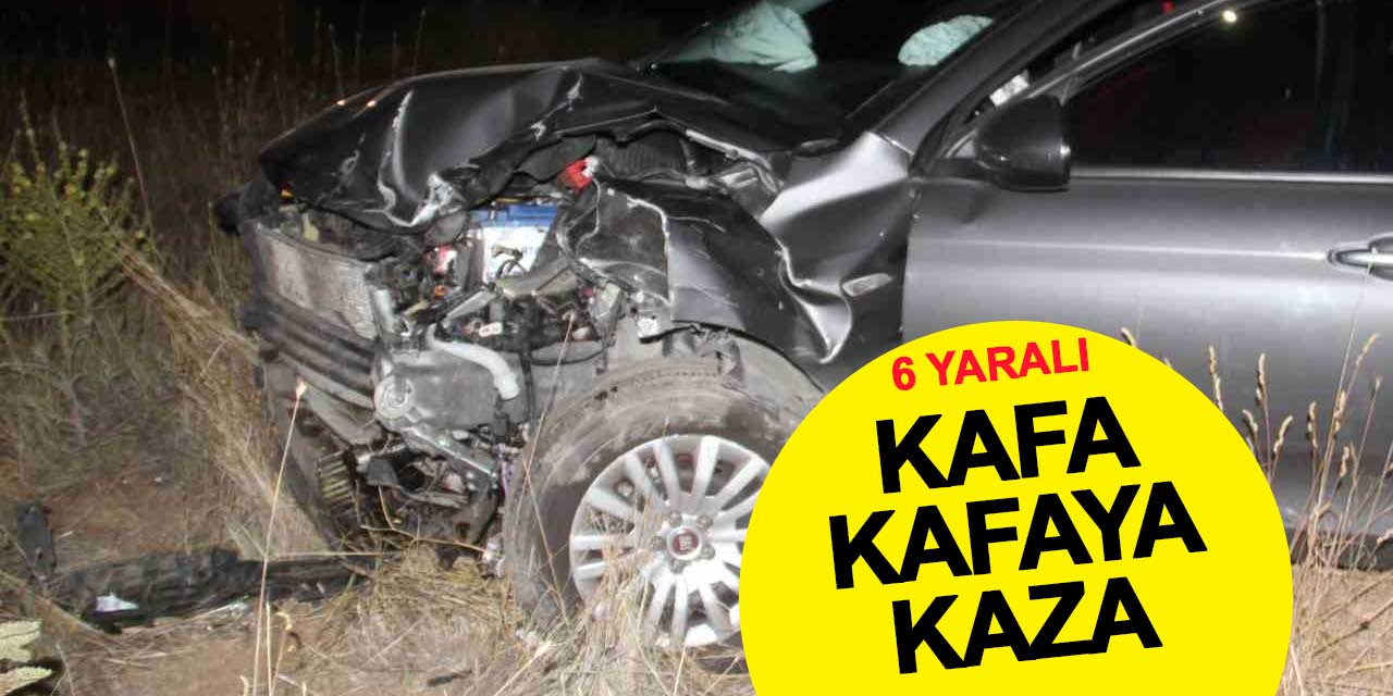 İki Otomobil Kafa Kafaya Çarpıştı, 6 Kişi Yaralandı