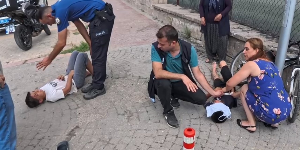 Freni tutmayan bisikletle yokuş aşağı savruldular