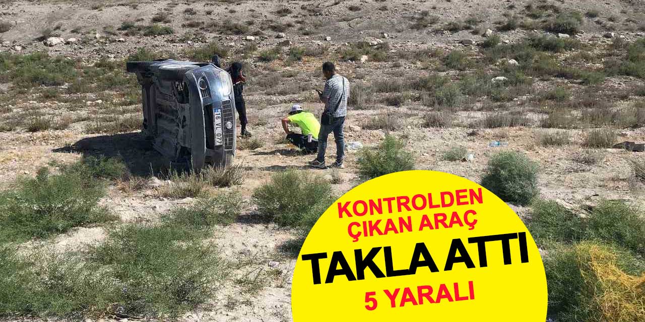 Kontrolden çıkan otomobil takla attı: 5 yaralı