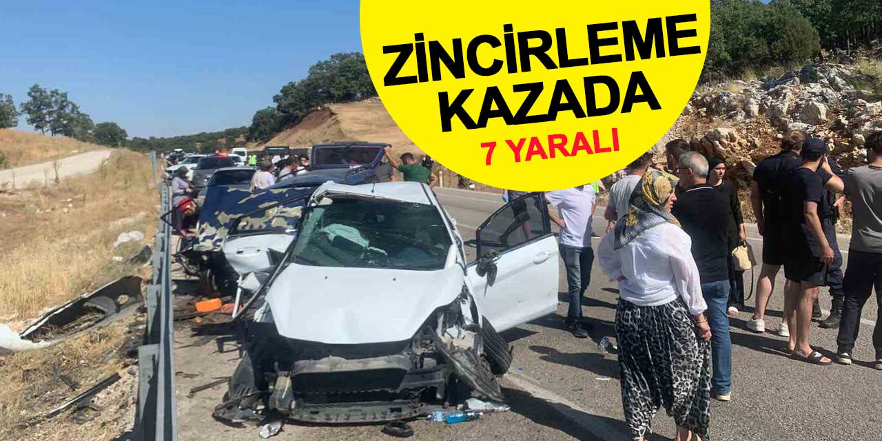 Üç aracın karıştığı zincirleme kazada 7 kişi yaralandı