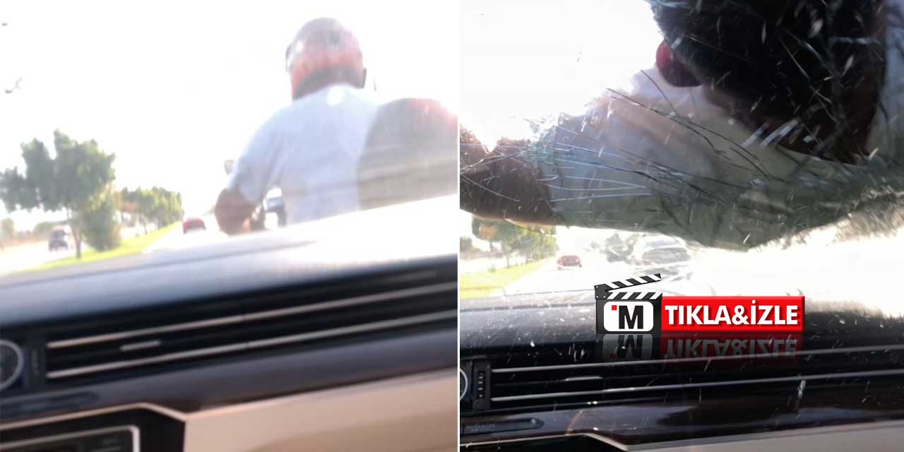 Yoldan görüntü alırken kazayı çekti