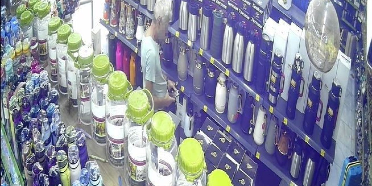 Müşteri gibi girdi, termos ve telefon çaldı