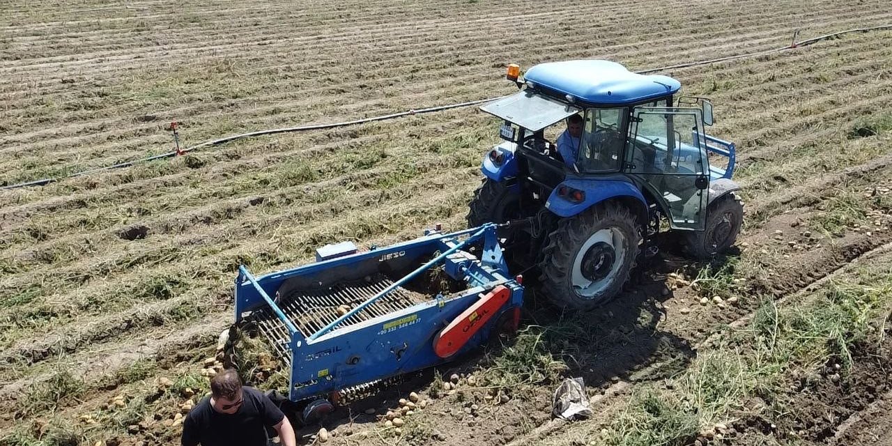 Kışlık patates hasadı başladı, rekolte üreticilerin yüzünü güldürdü