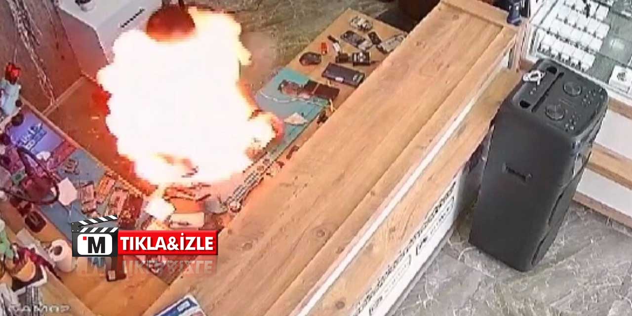 Telefon bataryası bomba gibi patladı
