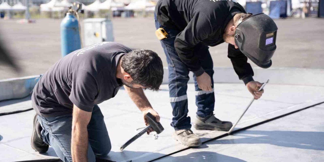 Dev sucuklu yumurta 25 metrekarelik tavada yapılacak