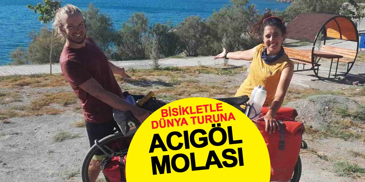 Bisikletle dünya turuna Acıgöl molası