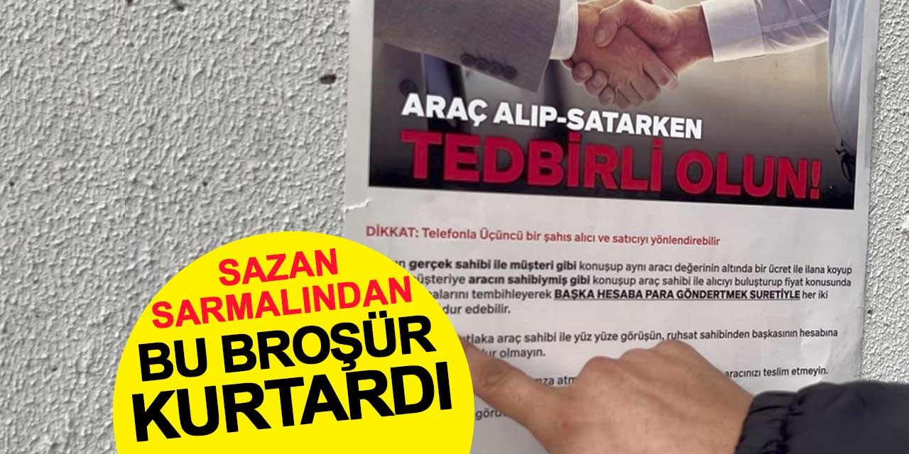Sazan sarmalı tuzağından broşür kurtardı