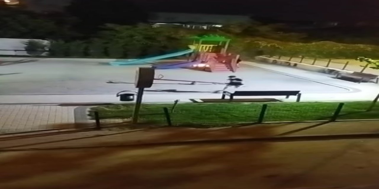 Çocuklar oyun parkını ateşe verdi