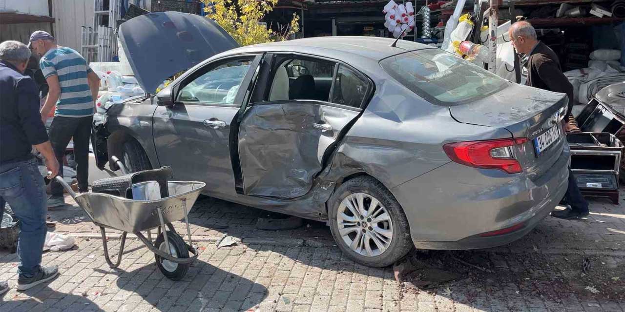 Meram'da kontrolden çıkan otomobil yayaların arasına daldı